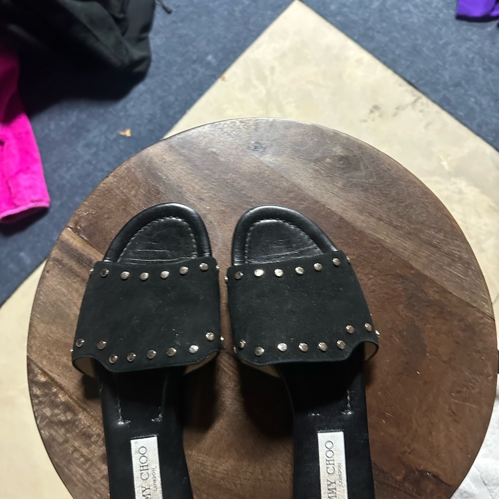Jimmy Choo Black Heels with Studded Embellishments